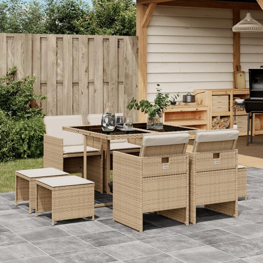 VidaXL set da pranzo da giardino Polirattan  