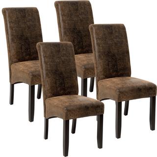Tectake Lot de 4 chaises aspect cuir  