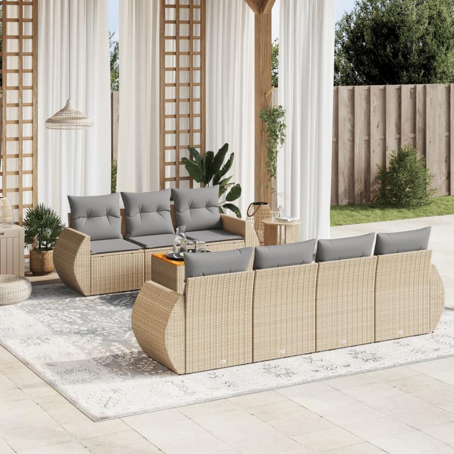 VidaXL set divano da giardino Polirattan  
