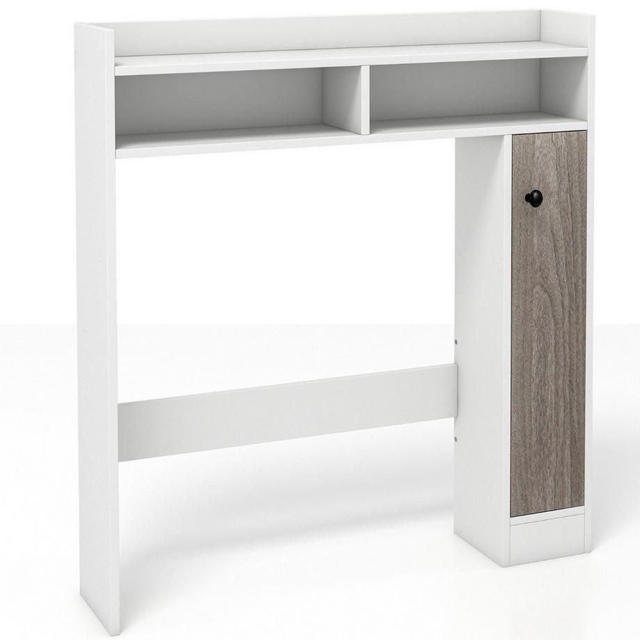 Toilettenschrank Bad Überbauschrank mit Verstellbaren Regalböden Weiß