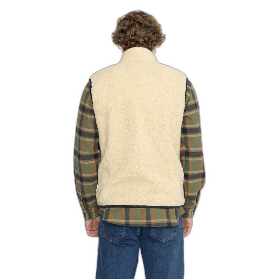 Revolution Gilet court teddy avec poche poitrine contrastée  