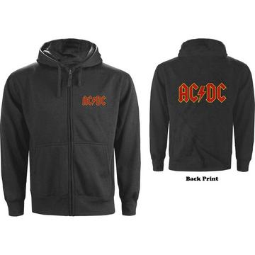 ACDC Hoodie mit durchgehendem Reißverschluss Logo