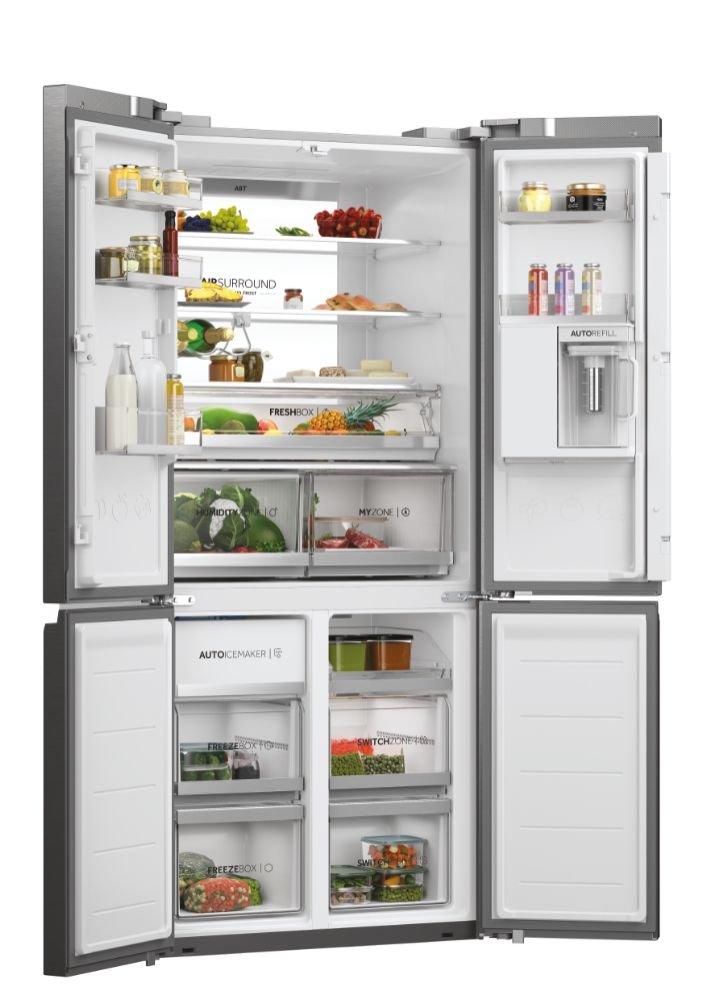 Haier Haier Cube 83 Serie 7 HCW7819EHMP frigo américain Pose libre 536 L E Platine, Acier inoxydable  