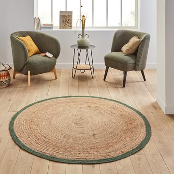 Tapis rond en jute