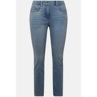 Ulla Popken  Jean Sarah avec pierres fantaisie, jambe étroite et taille stretch confortable 