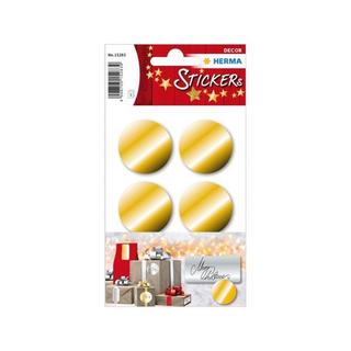 HERMA  Weihnachtssticker Button 3.2 cm 3 Blatt à 6 Sticker, Gold 