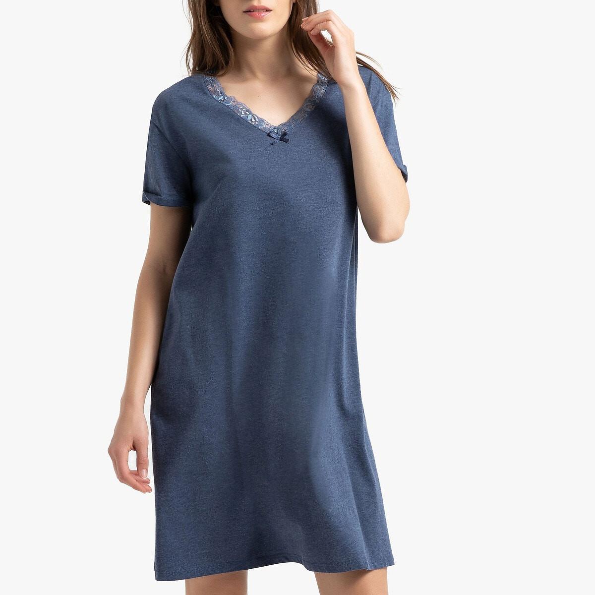 La Redoute Collections  Chemise de nuit manches courtes détail dentelle 