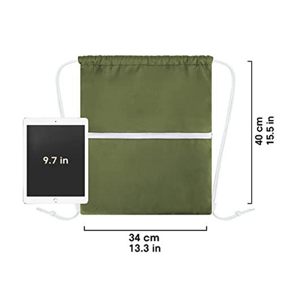 Only-bags.store Borsa da palestra con coulisse con tasca esterna e interna  