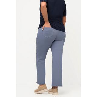 Ulla Popken  Colorjeans Mary, Fransensaum, weites Bein, Biobaumwolle 