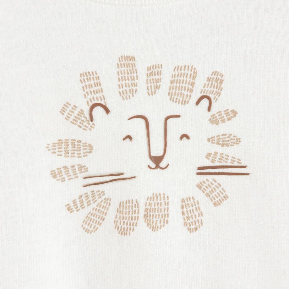 La Redoute Collections  Sweatshirt mit Rundhalsausschnitt und Löwen-Print 