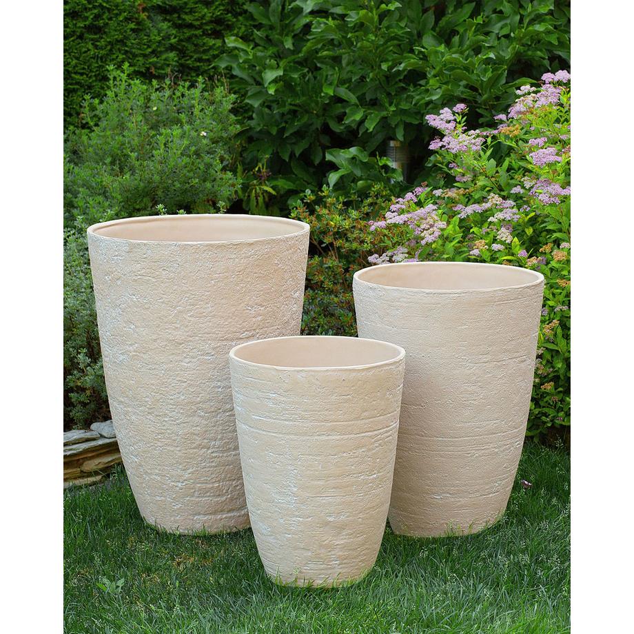 Beliani Lot de 2 pots de fleurs en Fibre d'argile Traditionnel CAMIA  