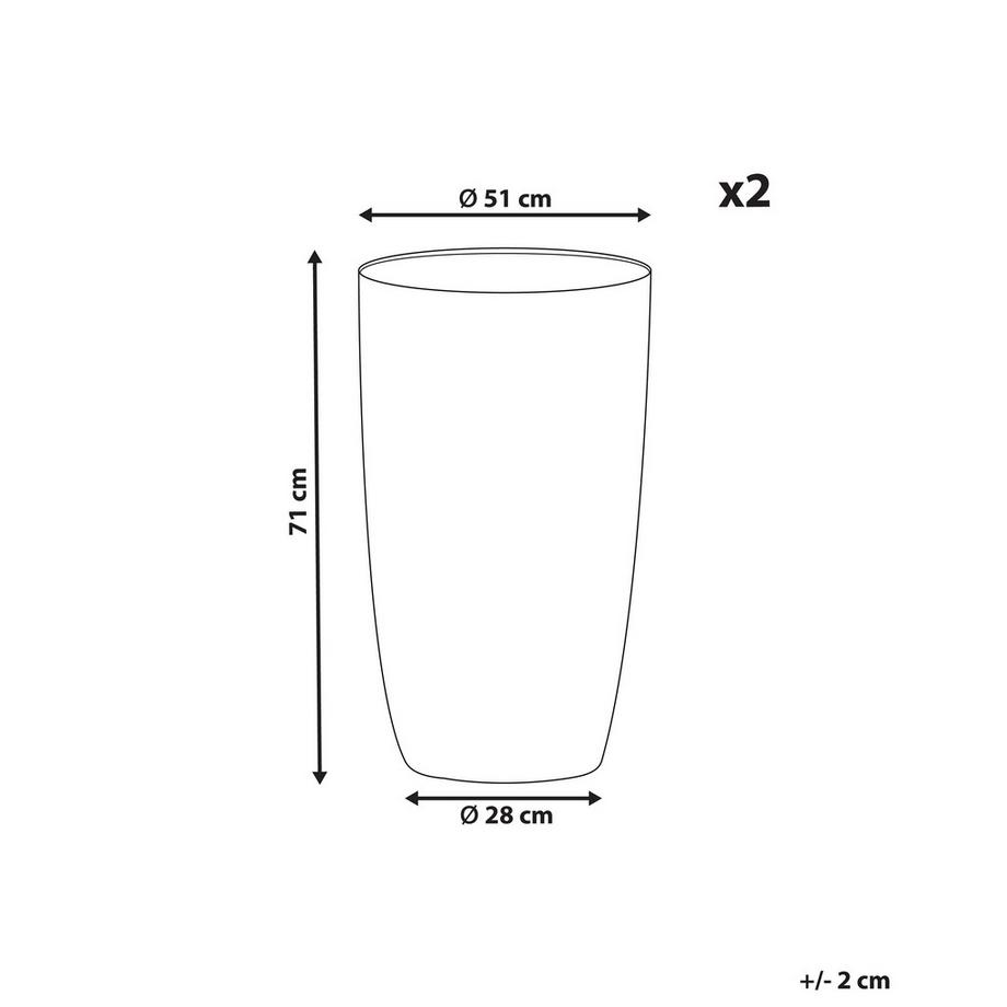 Beliani Lot de 2 pots de fleurs en Fibre d'argile Traditionnel CAMIA  