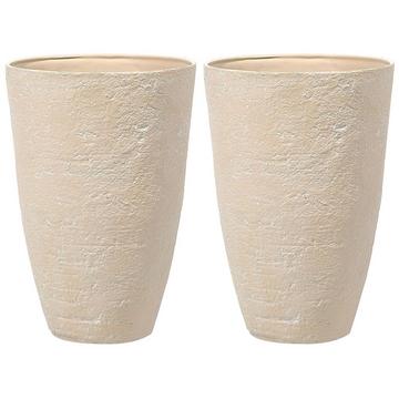 Set di 2 vasi per piante en Polvere di Pietre Moderno CAMIA