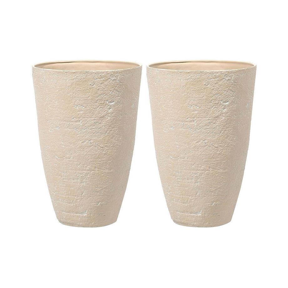 Beliani Lot de 2 pots de fleurs en Fibre d'argile Traditionnel CAMIA  