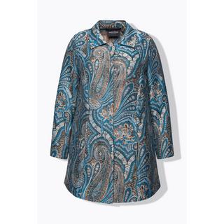 Ulla Popken Jacquard Jacke Metallic Effekt Hemdkragen  