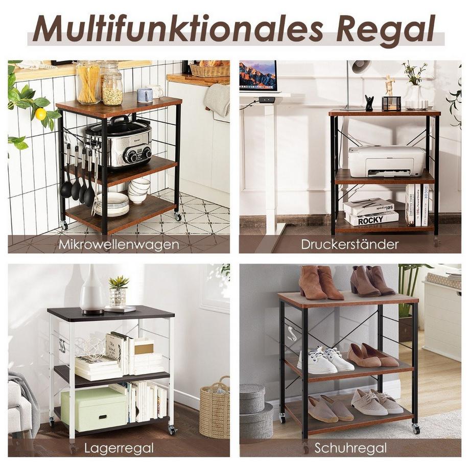 3-stöckiger Rollwagen mit Haken