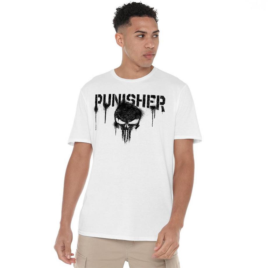 The Punisher Punisher T-Shirt Stampa Grafica Teschio  