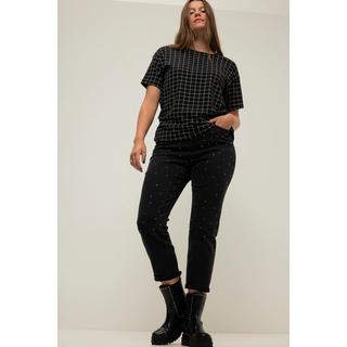 Studio Untold  Mom-Jeans, Wide Legs, Strass-Steine, 5-Pocket, Zippfly 