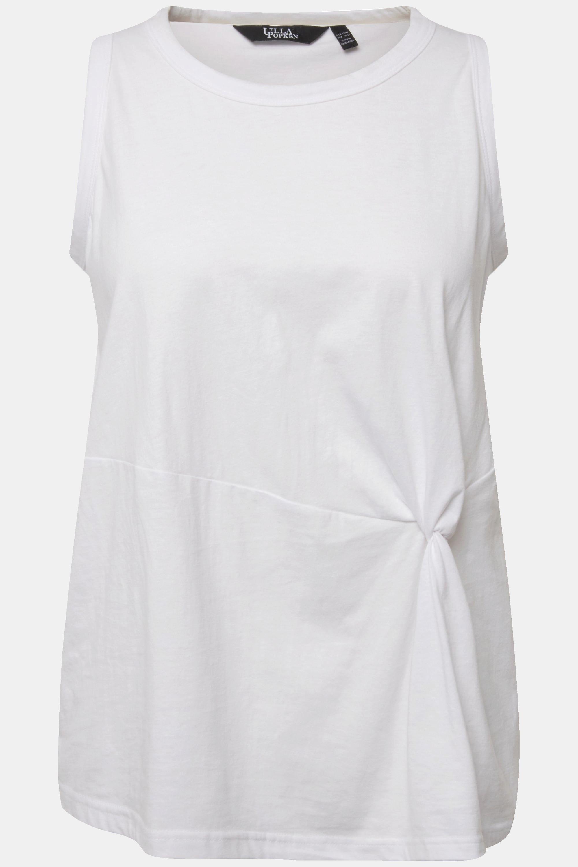 Ulla Popken Top Classico Drapé Senza Maniche Scollo Rotondo  