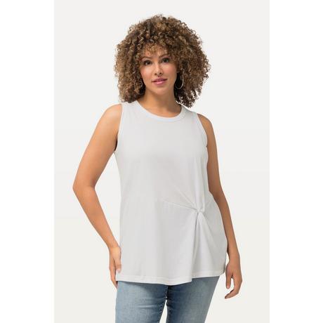 Ulla Popken  Top sans manche, col rond et effet drapé, coupe Classic Fit 