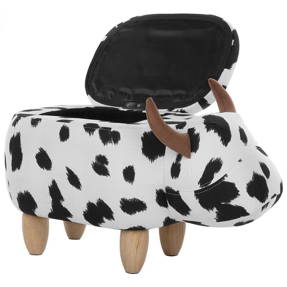 Beliani Tabouret de rangement animal en Tissu  COW  