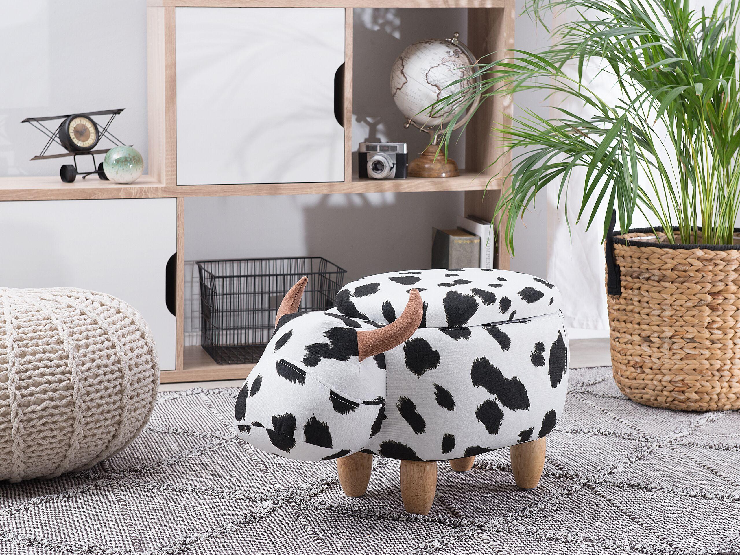 Beliani Tabouret de rangement animal en Tissu Moderne COW  