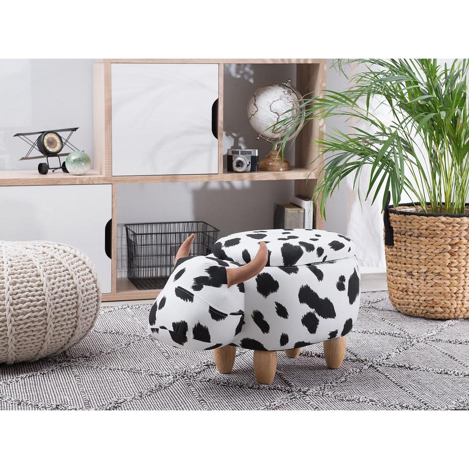 Beliani Tabouret de rangement animal en Tissu  COW  