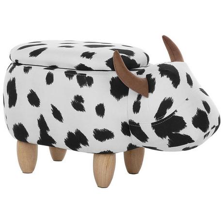 Beliani Tabouret de rangement animal en Tissu Moderne COW  