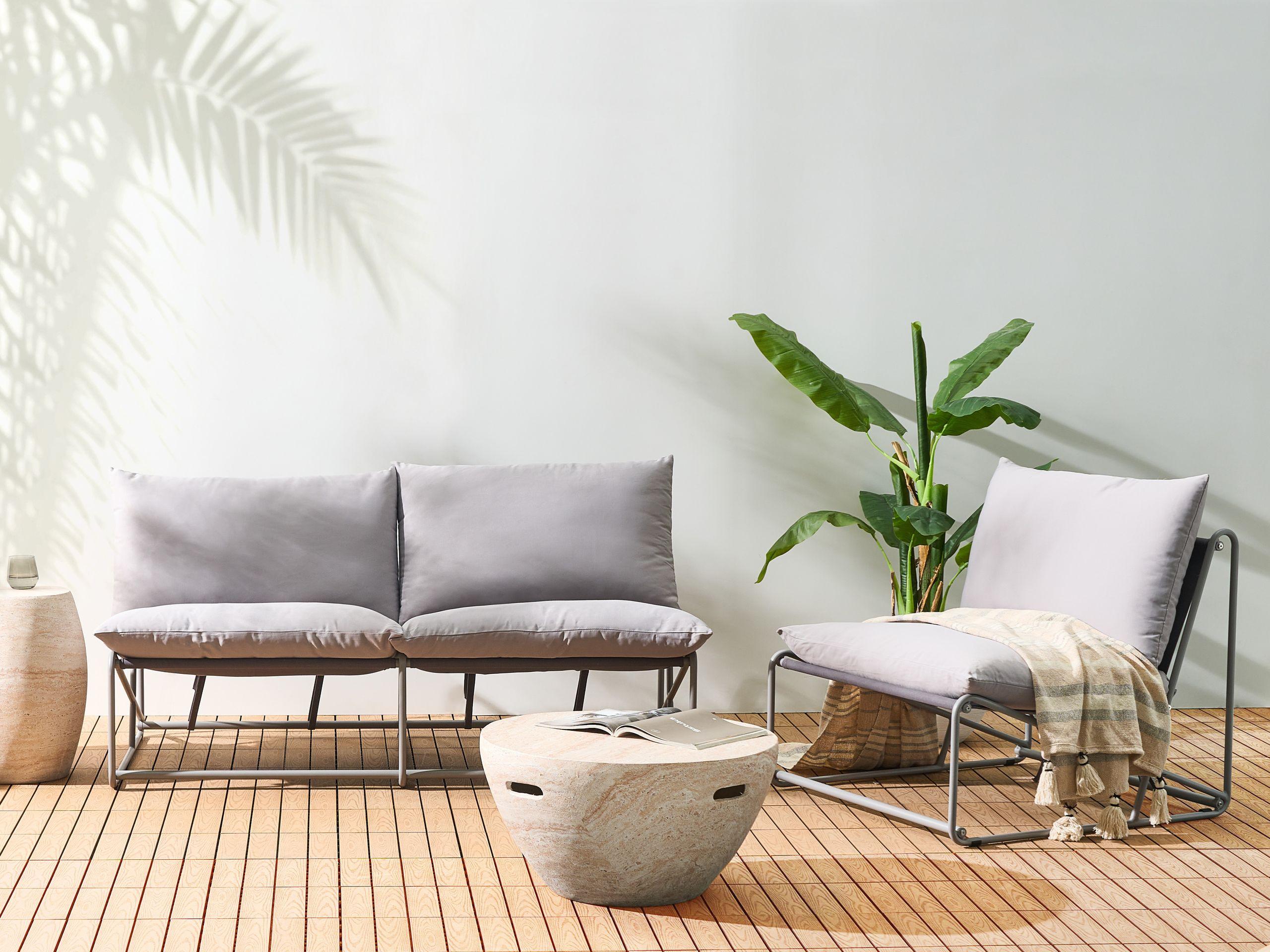 Beliani Set lounge pour jardin en Acier Industriel PICO  