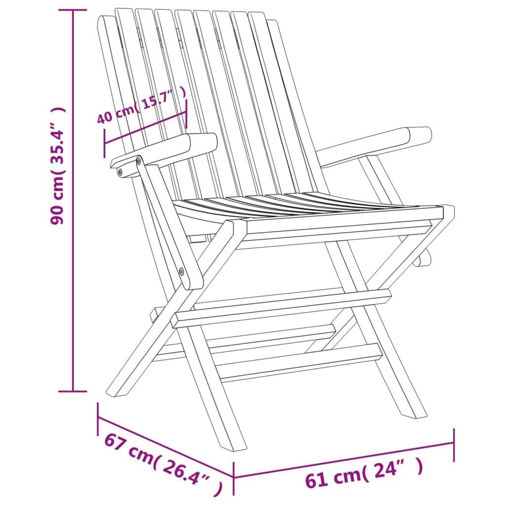 VidaXL sedia da giardino pieghevole Legno  