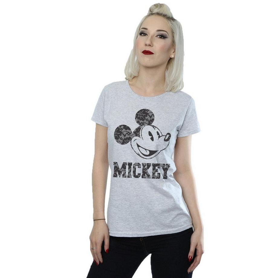 Disney Mickey Mouse T-Shirt Stampa Pizzo  