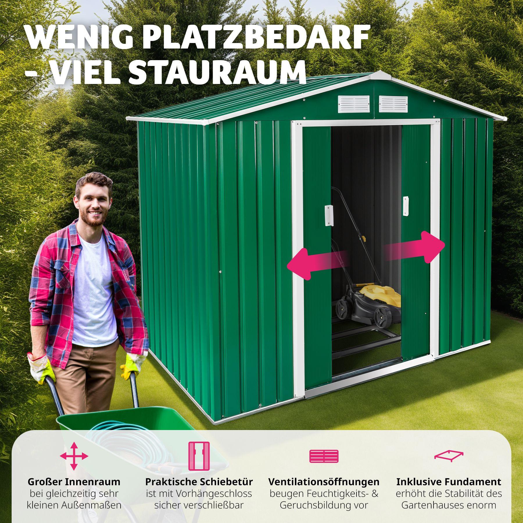 Tectake  Abri de jardin métal 2,7 m² toiture 2 pans 