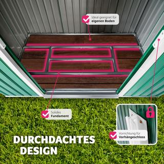 Tectake  Abri de jardin métal 2,7 m² toiture 2 pans 