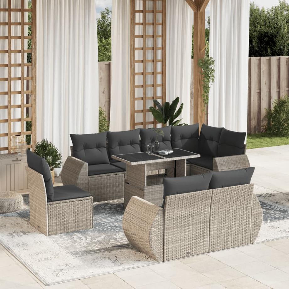 VidaXL set divano da giardino Polirattan  