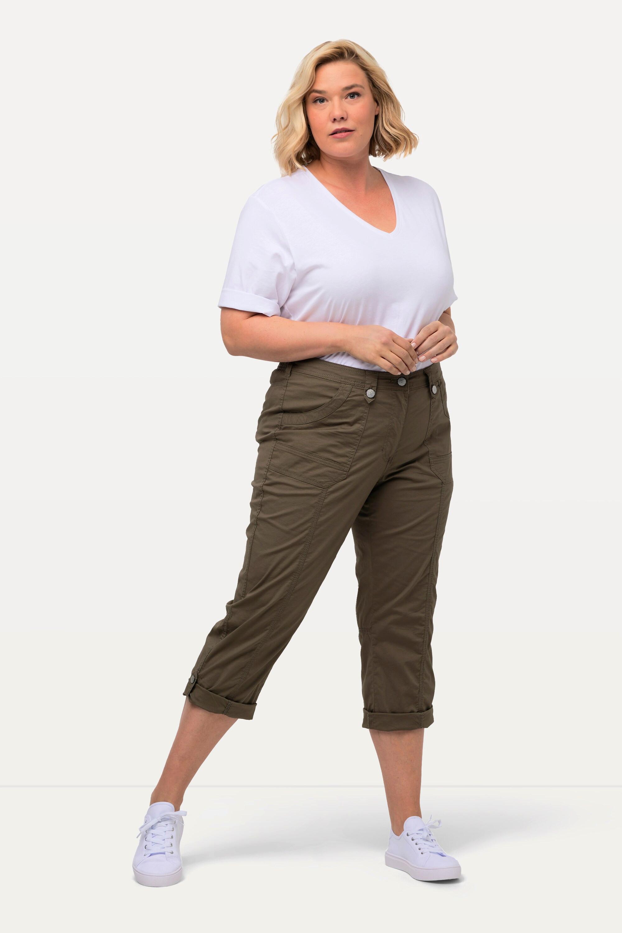 Ulla Popken  Pantalon cargo 7/8 avec attaches, taille confortable 