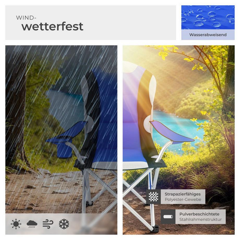 Tectake  4 Campingstühle mit Polsterung 