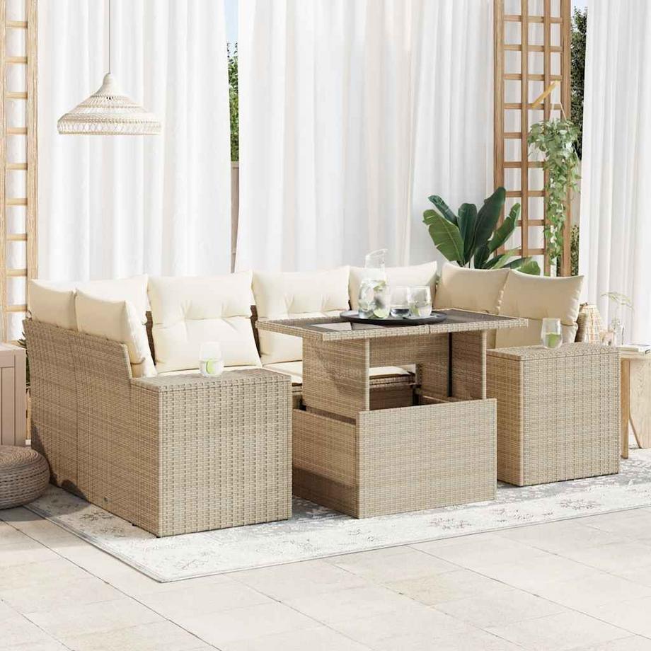 VidaXL Ensemble de canapés de jardin rotin synthétique  