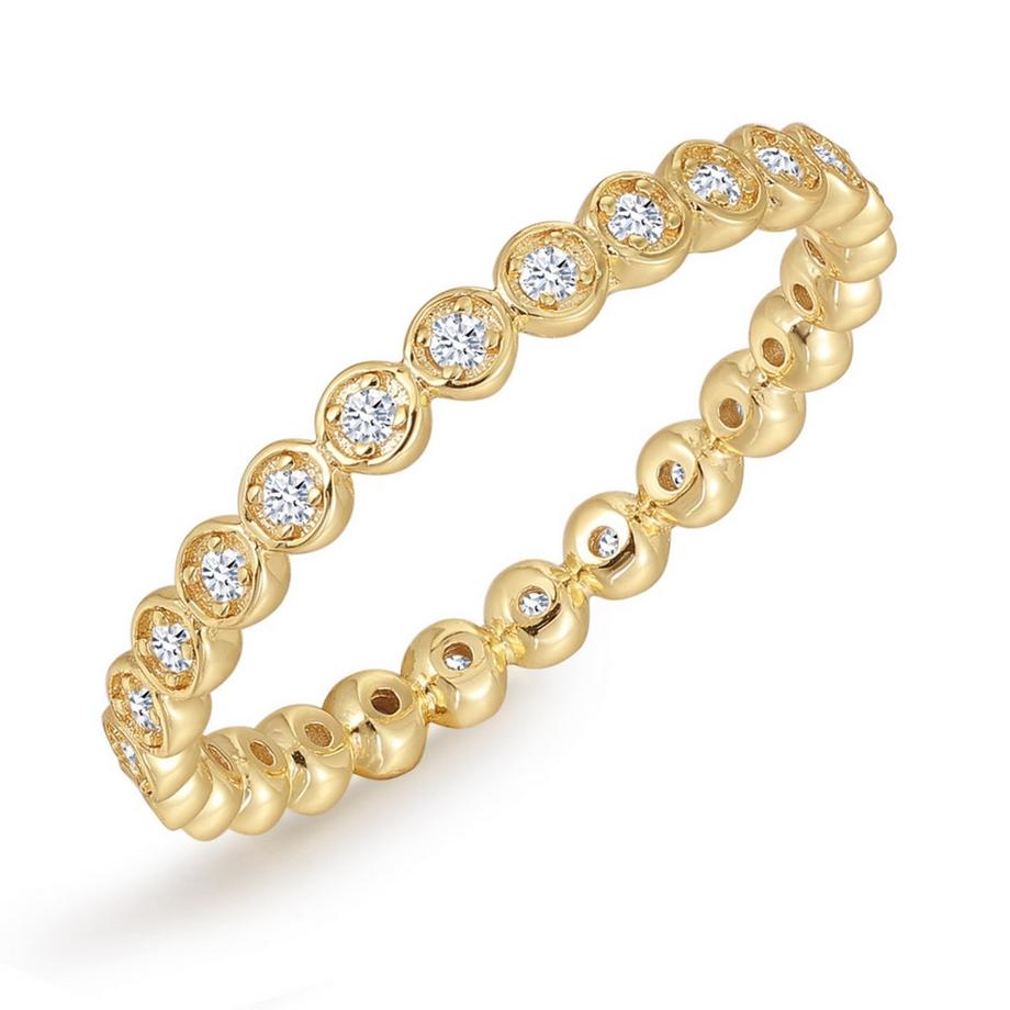 Glanzstücke München  Ring Sterling Silber gelbgold Zirkonia weiß 