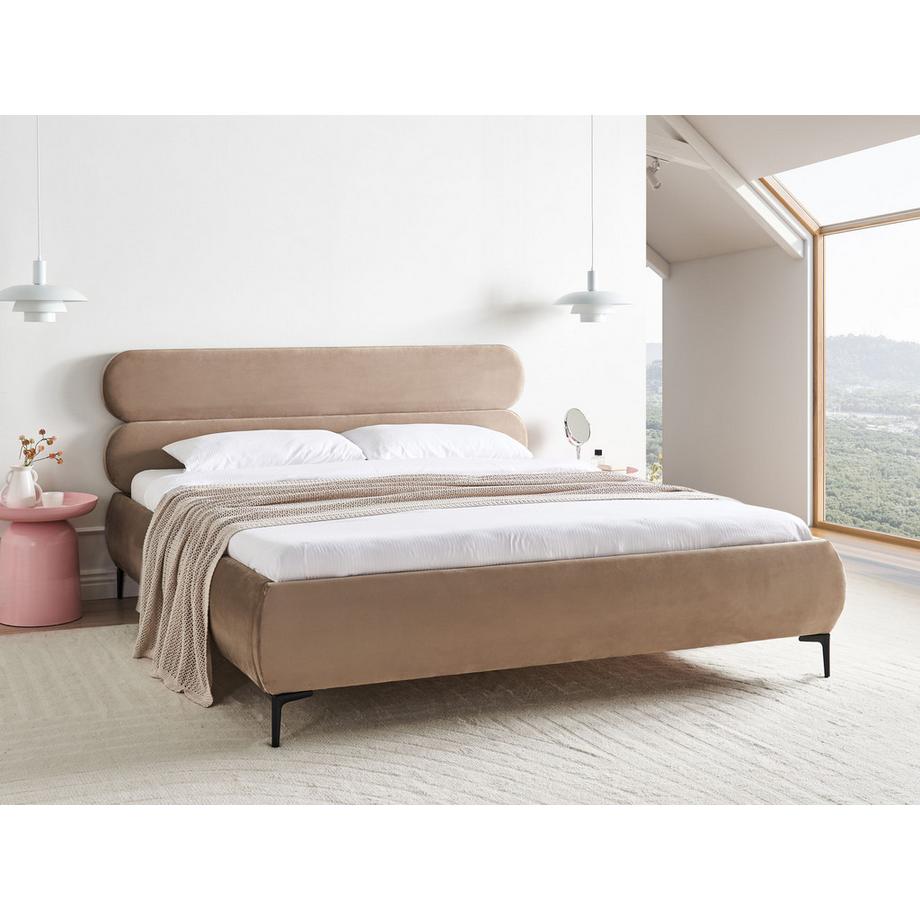 Beliani Letto en Velluto Minimalista LESSAY  