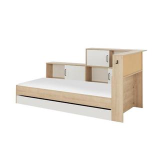 Vente-unique Lit avec rangements tiroir  naturel + sommier + matelas ARMAND  