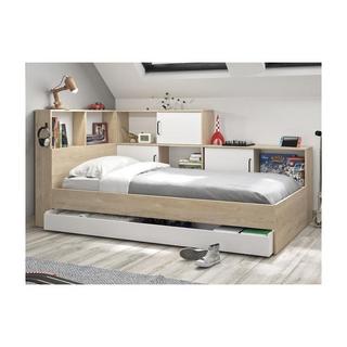 Vente-unique Lit avec rangements tiroir  naturel + sommier + matelas ARMAND  