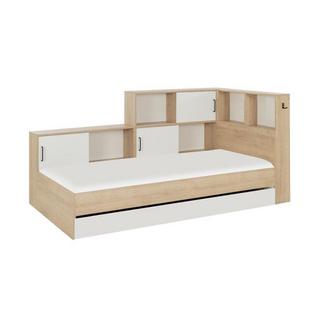 Vente-unique Lit avec rangements tiroir  naturel + sommier + matelas ARMAND  