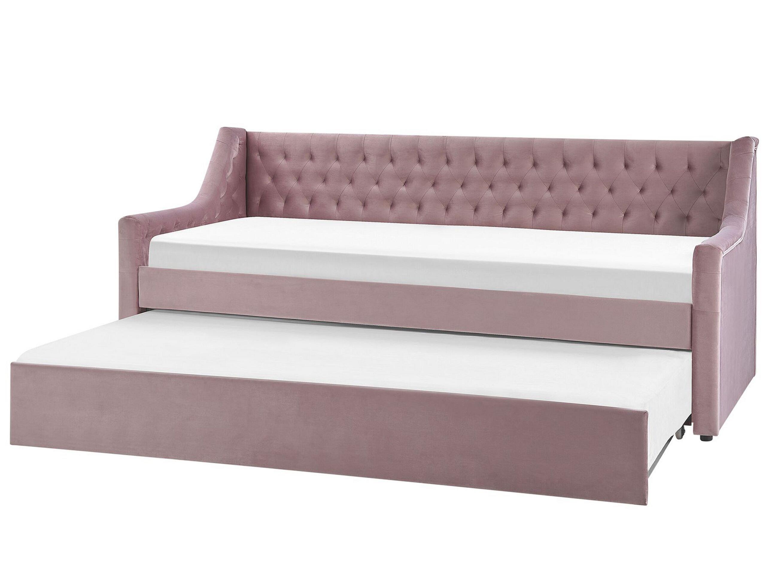 Beliani Bett mit Lattenrost aus Samtstoff Modern MONTARGIS  