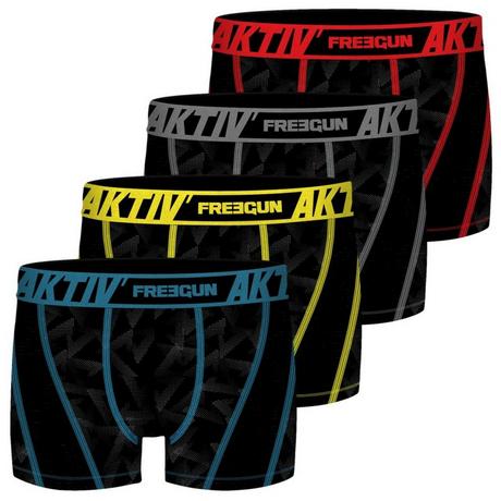 FREEGUN  Boxershorts mit farbigen Nähten  Aktiv (x4) 