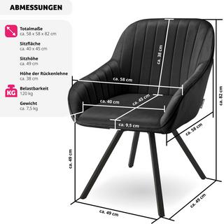 Tectake Poltrona girevole con braccioli Snug effetto velluto, imbottita  