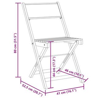 VidaXL Chaise de bistro bois d'acacia  