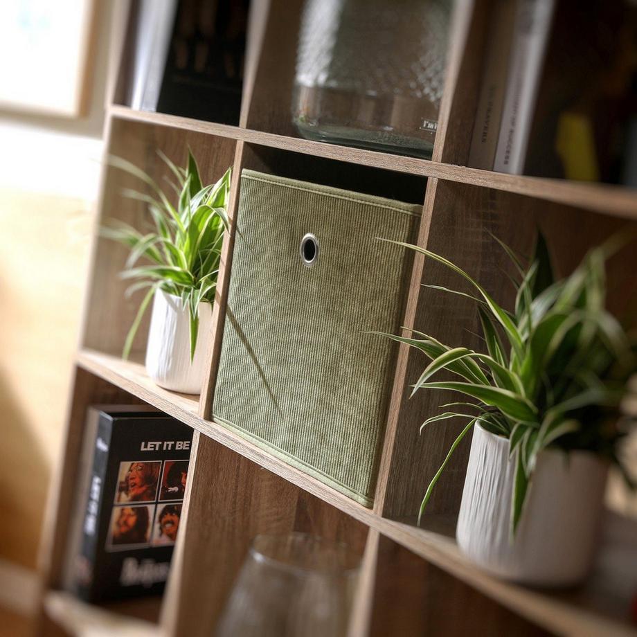 Calicosy Faltbarer Würfel aus Kordstoff in Khaki - H27 cm  