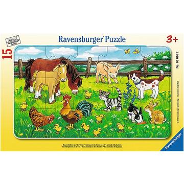Puzzle Bauernhoftiere auf der Wiese (15Teile)