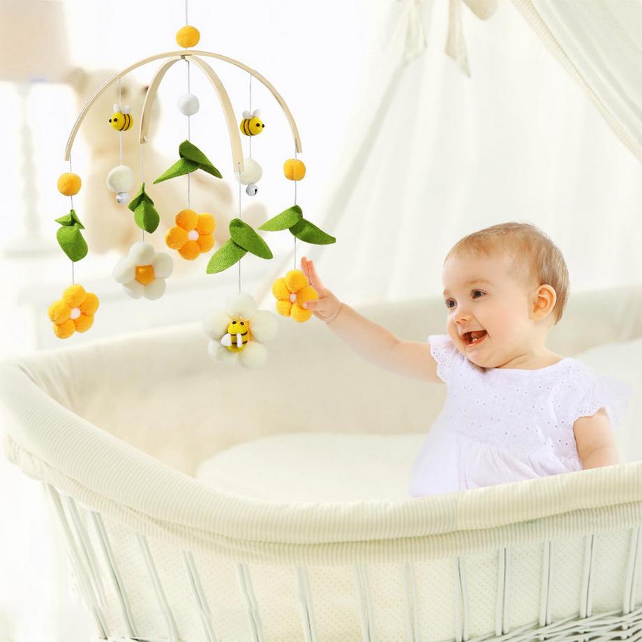 Activity-board  Mobile bébé en bois pour lit bébé, carillon éolien bébé pour décoration de chambre d'enfant 