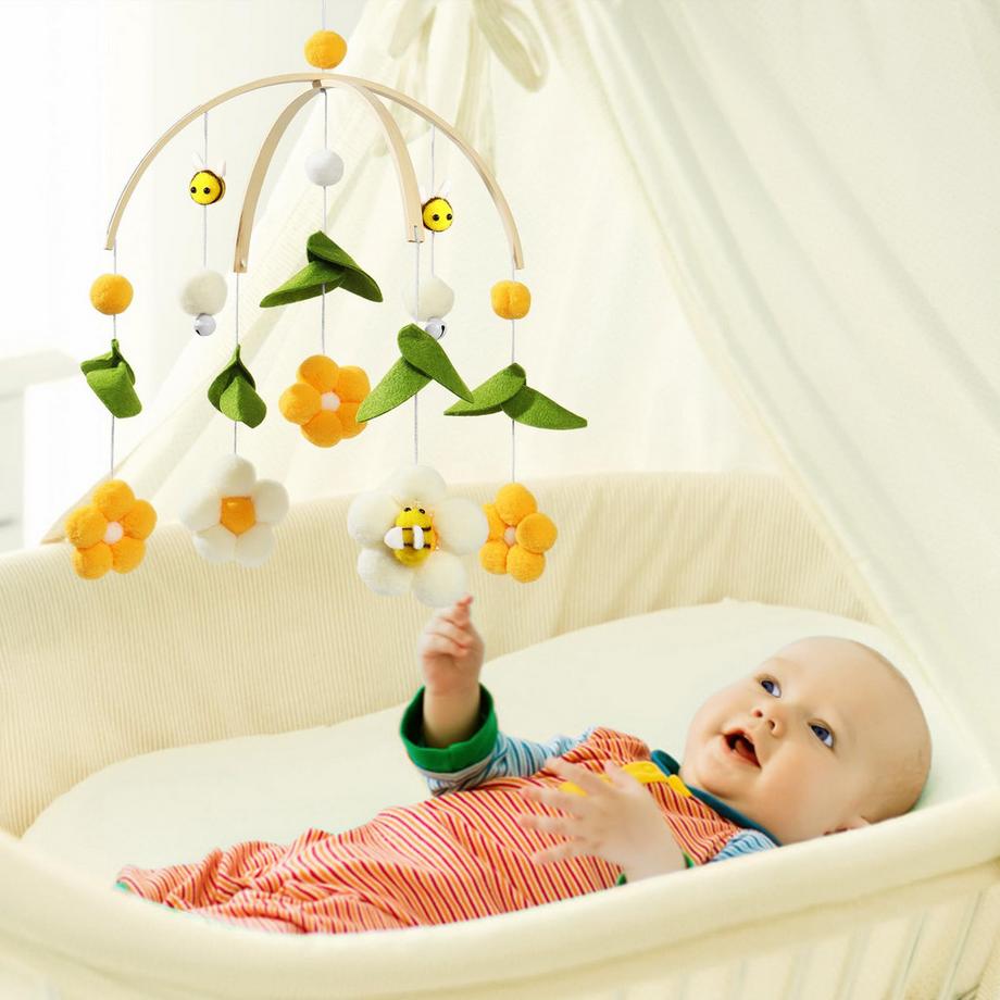 Activity-board  Mobile bébé en bois pour lit bébé, carillon éolien bébé pour décoration de chambre d'enfant 